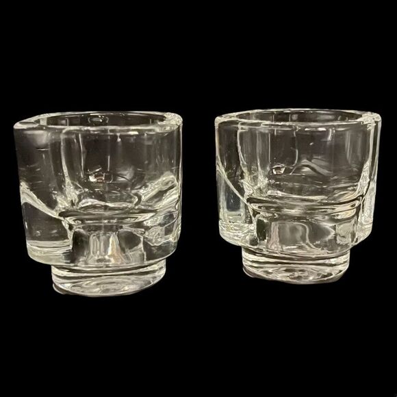 Fidenza Vitraria Italy Glass Votive Candle Holder Set - Picture 1 of 16
